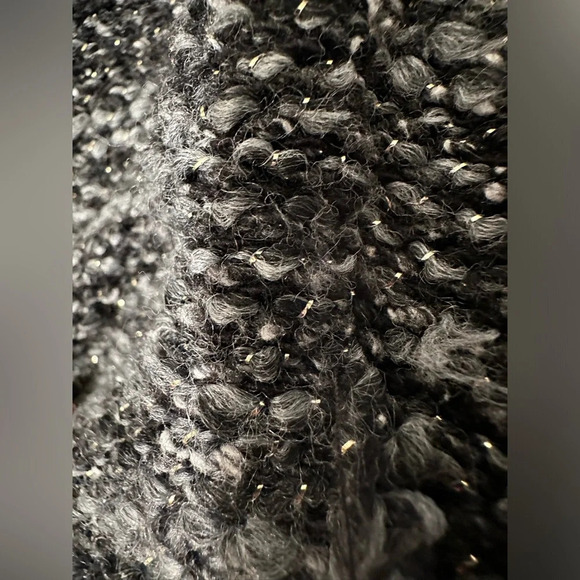 ANTHROPOLOGIE Cartonnier RARE! L Black Gray Tweed Snap Wool Blend Jacket RAW HEM - Picture 12 of 14